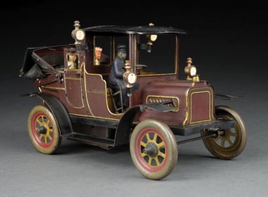 SCARCE GERMAN FISCHER TIN LITHO CLOCKWORK TAXI LIMOUSINE