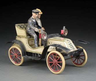 GERMAN PRE-WAR CARETTE TIN LITHO CLOCKWORK OPEN TOURING CAR