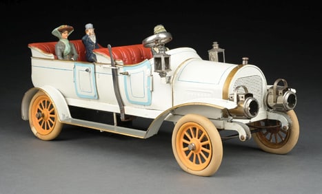 RARE LARGE SIZE GERMAN CARETTE HAND-PAINTED OPEN TOURING CAR