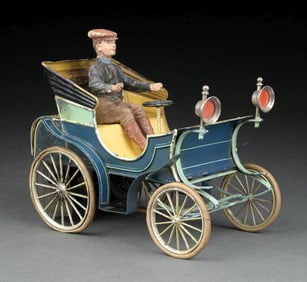 EXTREMELY RARE GERMAN BING LIVE STEAM AUTOMOBILE