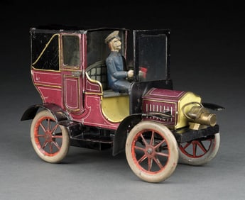 RARE GERMAN KARL BUB TIN LITHO CLOCKWORK TAXI