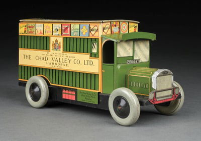 ENGLISH TIN LITHO CHAD VALLEY WIND-UP BISCUIT TRUCK