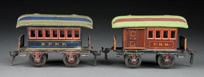 LOT OF 2: MARKLIN I GA. HAND-PAINTED CARS FOR AMERICAN MARKET
