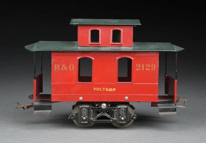 VOLTAMP II GA. B&O NO. 2129 FOUR-WHEEL CABOOSE IN RED
