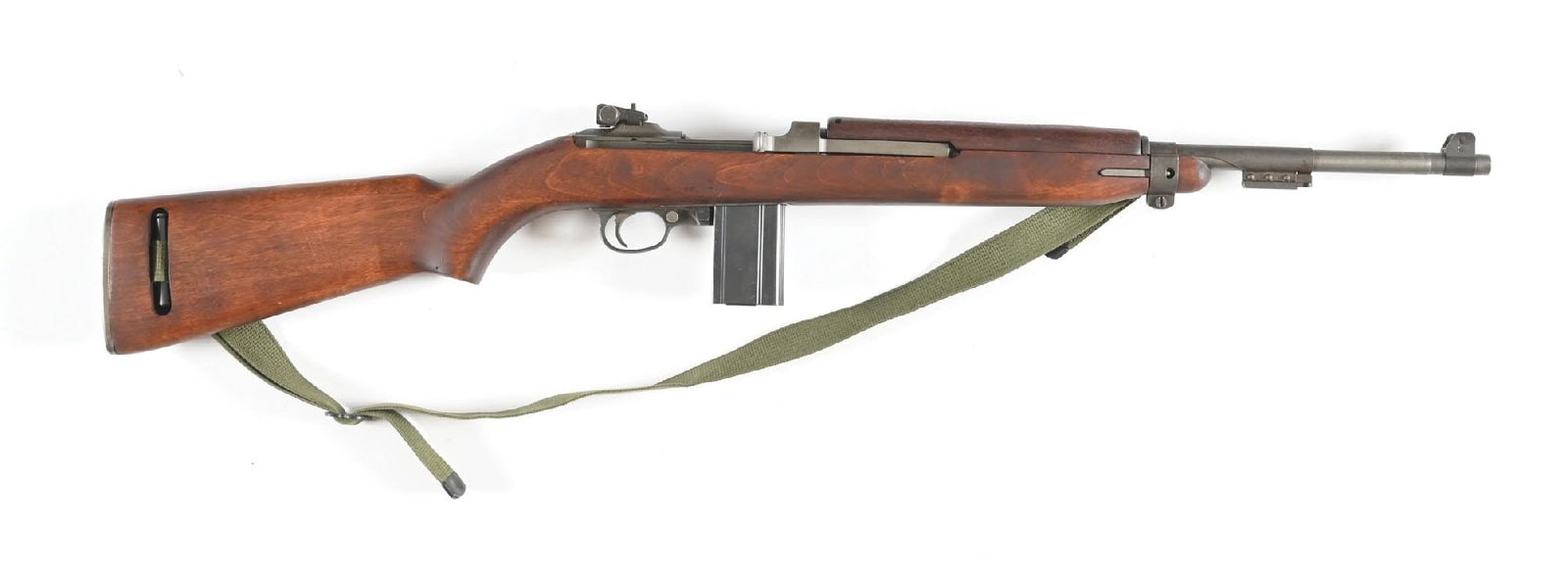 (C) WINCHESTER M1 CARBINE.: Manufactured in the first block of Winchester production between October 1942 and December 1943. Underwood barrel dated "10 43" with milled front sight and later adjustable aperture rear. Flat bolt an