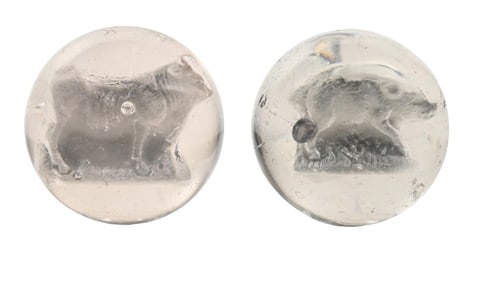 LOT OF 2: SULFIDE MARBLES