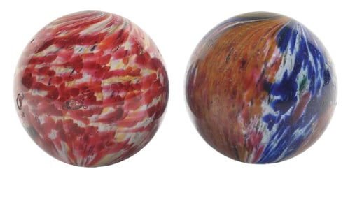 LOT OF 2: ONIONSKIN MARBLES