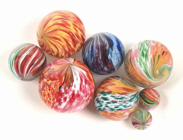 LOT OF 8: ONIONSKIN MARBLES