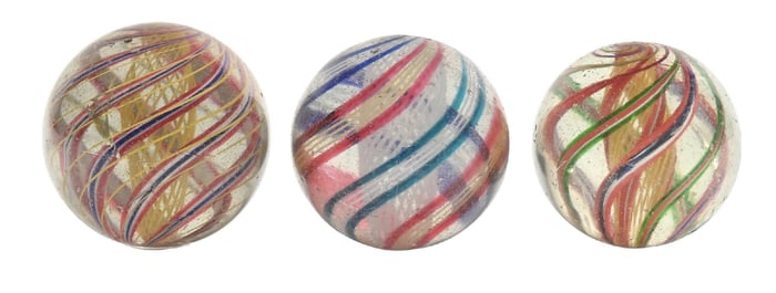 LOT OF 3: GERMAN SWIRLED MARBLES