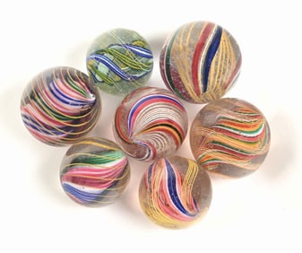 LOT OF 7: SWIRL MARBLES