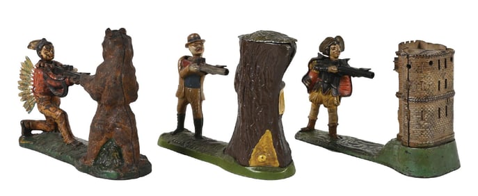 LOT OF 3: J. & E. STEVENS MECHANICAL BANKS