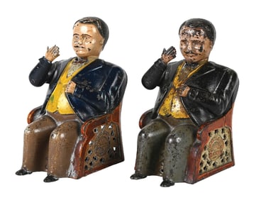 LOT OF 2: J. & E. STEVENS TAMMANY HALL MECHANICAL BANKS