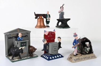 LOT OF 5: REYNOLDS TOYS MODERN MECHANICAL BANKS