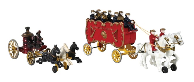 LOT OF 2: KENTON HORSE-DRAWN TOYS