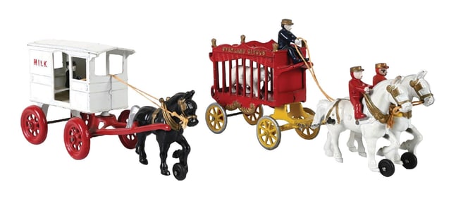 LOT OF 2: KENTON HORSE-DRAWN TOYS