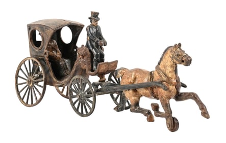 MORE CONTEMPORARY CASTING HORSE-DRAWN HANSON CAB TOY