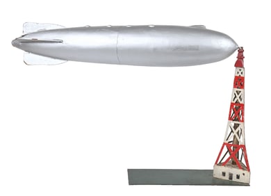 INTERESTING PRE-WAR ZEPPELIN MOORING ON METAL BASE & TOP