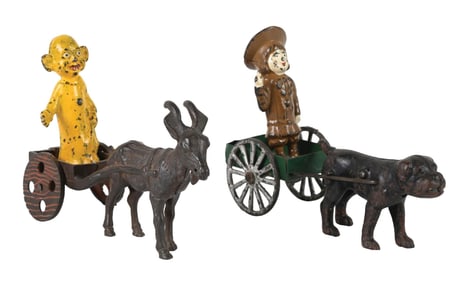 LOT OF 2: CAST IRON TOYS - BUSTER BROWN AND YELLOW KID