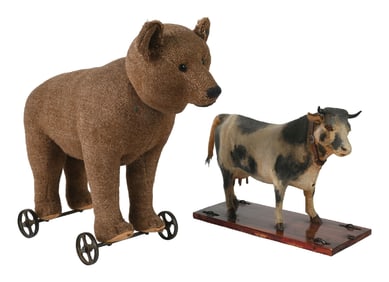 LOT OF 2: ANIMAL-RELATED PRE-WAR PLATFORM TOYS