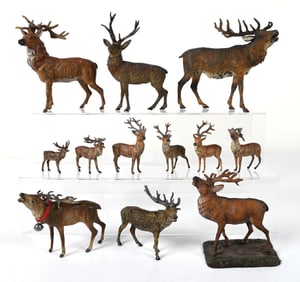 LARGE COLLECTION OF REINDEER FIGURINES