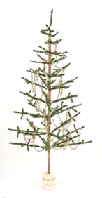68" FEATHER CHRISTMAS TREE W/ ORNAMENTS