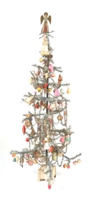 57" FEATHER TREE W/ ORNAMENTS