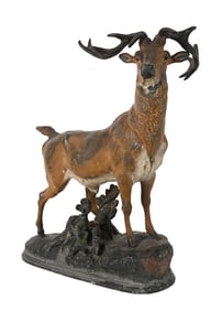 METAL DEER ON BASE