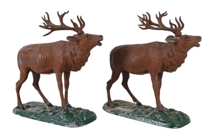 PAIR OF LARGE METAL REINDEER