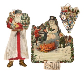 COLLECTION OF 3: CHRISTMAS DECORATIONS & PIN BACKS