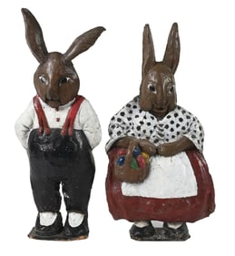 PAIR OF 2: HANDMAID EASTER BUNNIES