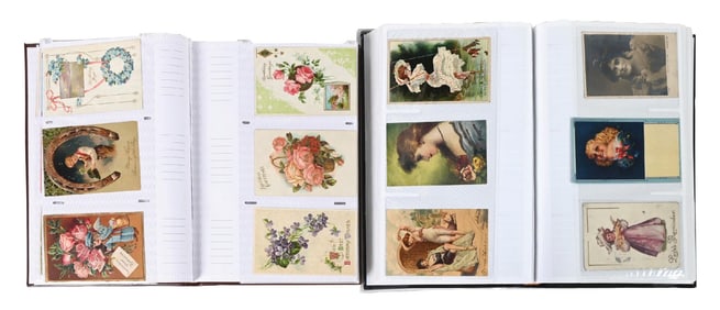 LOT OF 2: ALBUMS WITH VARIOUS POST CARDS