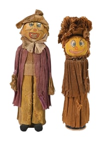 LOT OF 2: SCARECROW HALLOWEEN CANDY CONTAINERS