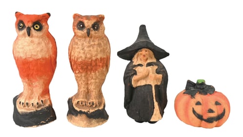 COLLECTION OF 4: PULP HALLOWEEN DECORATIONS