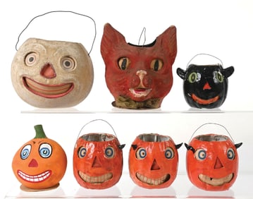 COLLECTION OF 7: HALLOWEEN JACK-O-LANTERNS