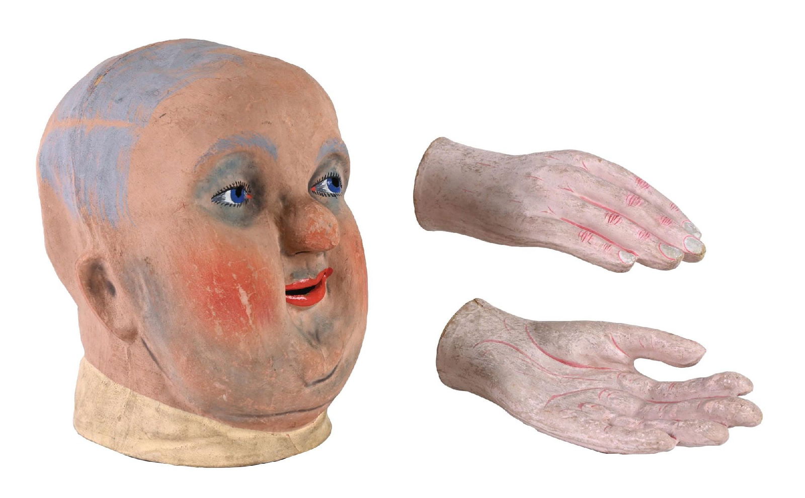 PAPER MACHE MASK AND HANDS (1 of 4)