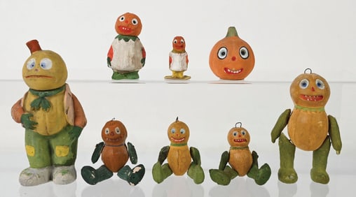 LOT OF 8: HALLOWEEN PUMPKIN MAN FIGURES