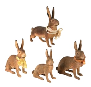 COLLECTION OF 4: GERMAN RABBIT CANDY CONTAINERS