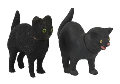 COLLECTION OF 2: BLACK CAT FIGURATIVE CANDY CONTAINERS
