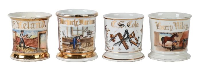 LOT OF 4: OCCUPATIONAL SHAVING MUGS