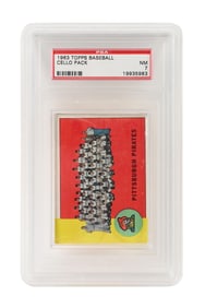 1963 TOPPS BASEBALL CELLO PACK PSA 7