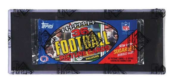 1984 TOPPS FOOTBALL RACK PACK W/ ELWAY ON TOP
