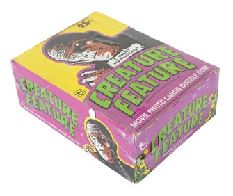 TOPPS UNOPENED BOX OF CREATURE FEATURE MOVIE PHOTO CARDS IN CASE