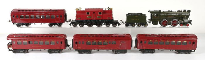 LOT OF 6: IVES LOCOMOTIVES & PASSENGER CARS