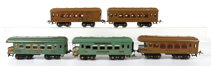 LOT OF 5 IVES STANDARD GAUGE PASSENGER CARS
