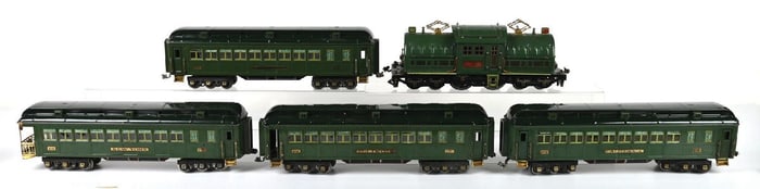LOT OF 5 LIONEL STANDARD GAUGE NO. 381E LOCOMOTIVE & STATE SET
