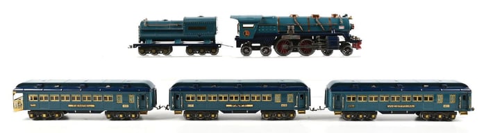 ORIGINAL PRE-WAR LIONEL STANDARD GAUGE NO. 400E BLUE COMET PASSENGER TRAIN SET