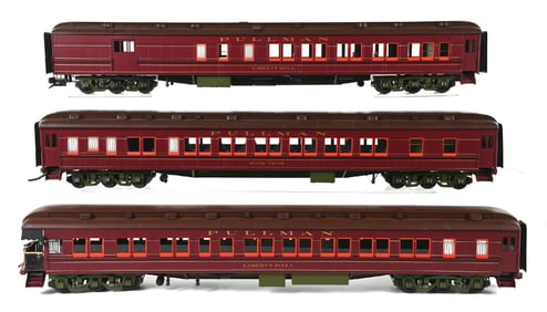 J&M MODELS MADE IN ENGLAND GAUGE I AMERICAN 3-PIECE P.R.R PASSENGER CARS