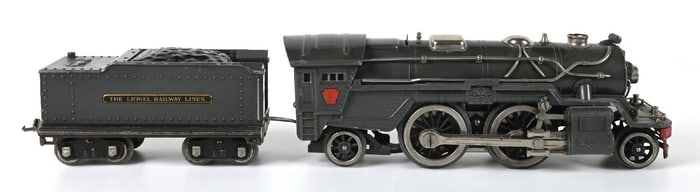 LIONEL NO. 385 LOCOMOTIVE & TENDER IN GUNMETAL GREY
