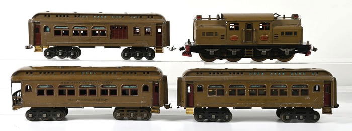 LOT OF 4 LIONEL MOJAVE NO. 402 LOCOMOTIVE & PASSENGER CARS