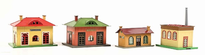 LOT OF 4: LIONEL PRE-WAR STATIONS & M.T.H. POWER STATION